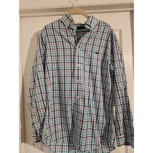 Southern Marsh Men's Long Sleeve Button-Down Blue Purple Shirt S